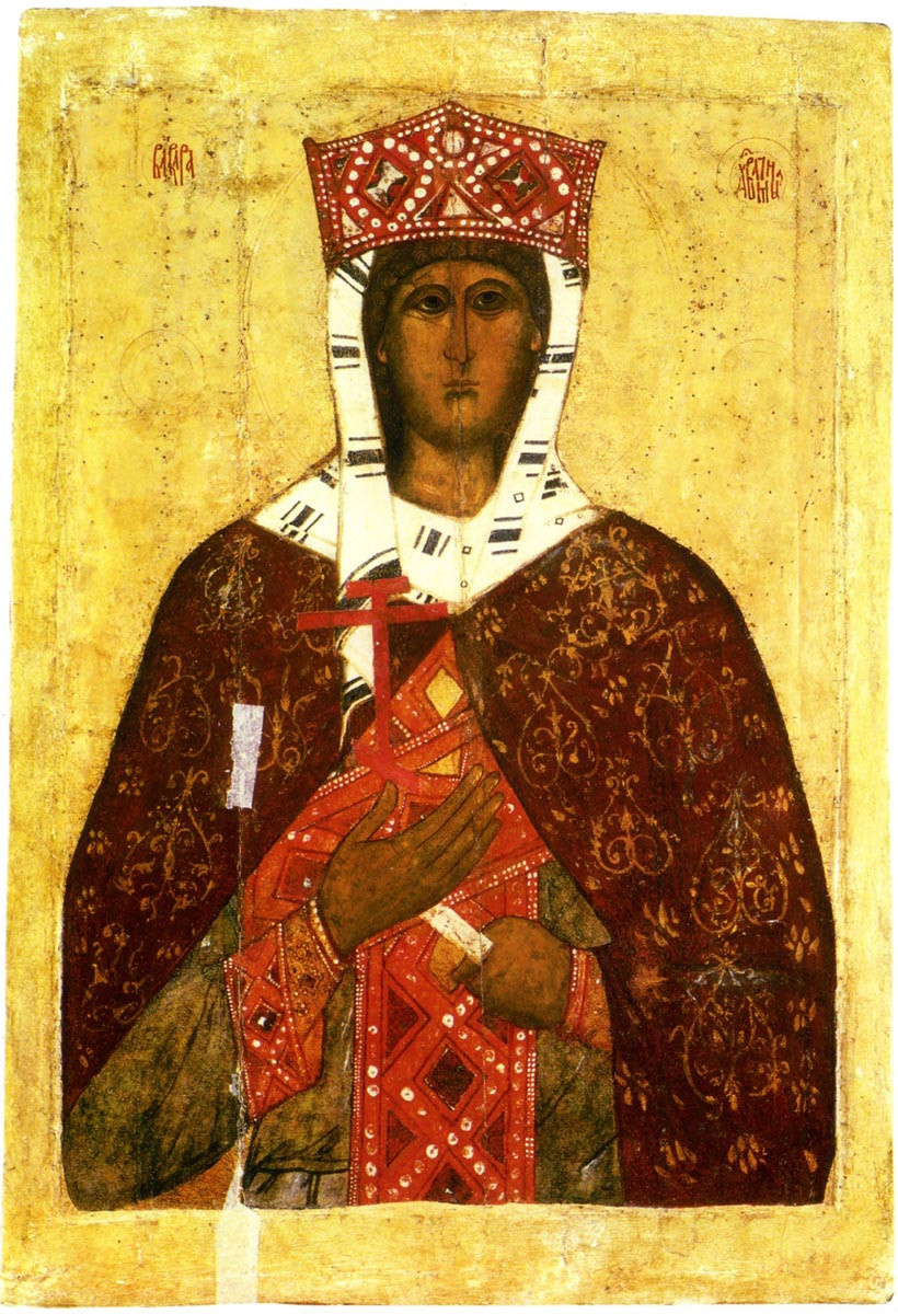 Святая великомученица Варвара. Значок. Псков, XIV век