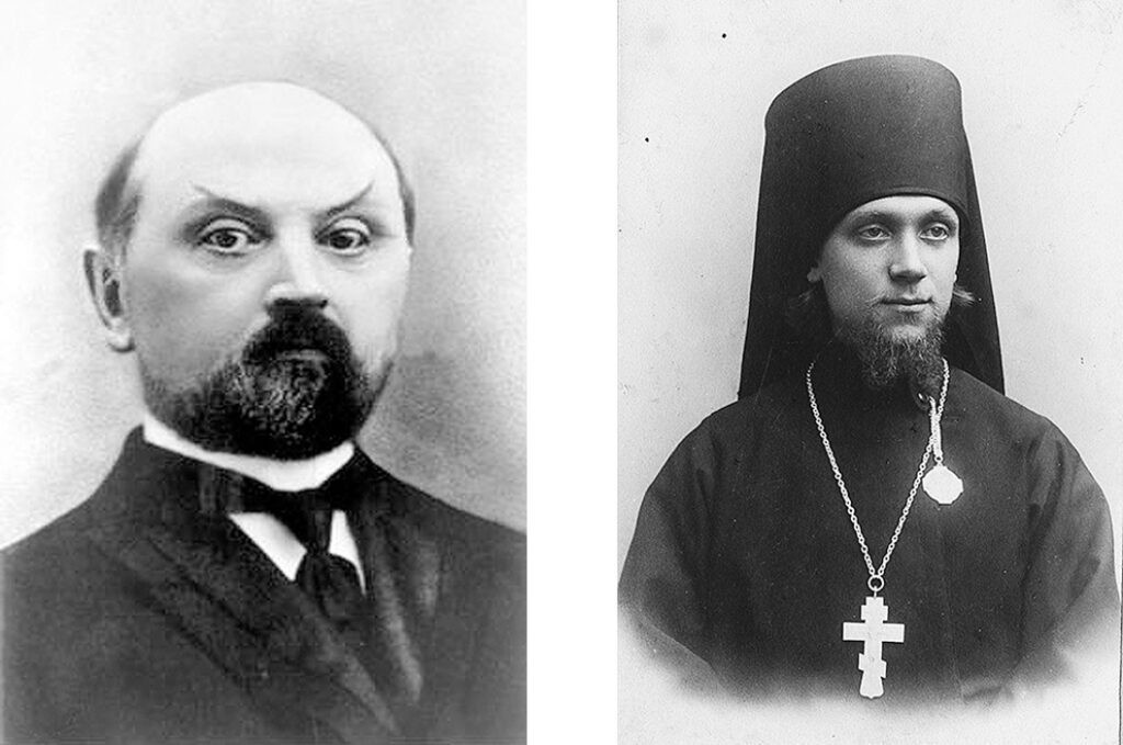Слева - Борис Александрович Тураев. Справа стоит иеромонах Афанасий (Сахаров)