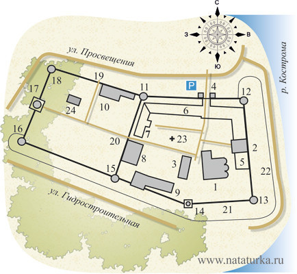 План Ипатьевского монастыря в Костроме