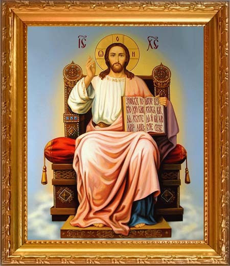 Икона с изображением Иисуса Христа на троне