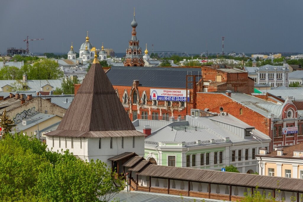 Панорама Ярославля - церковь Сретения Господня, Казанский собор