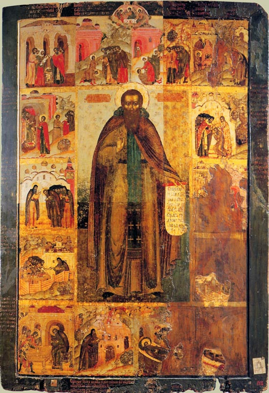 Преп. Феодосий Печерский жива (икона XVII в)