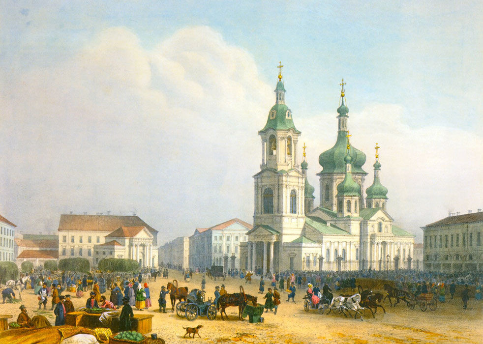 Прогулки по Сеннайской площади в Санкт-Петербурге