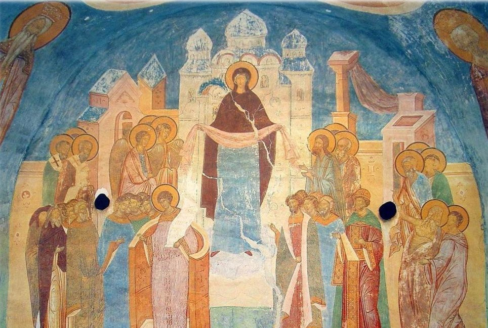 Покров Богородицы. Фреска Ферапонтова монастыря. Дионис, 1502 г