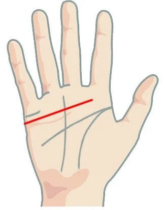 Что означает прямая линия в сердце при предсказании руки