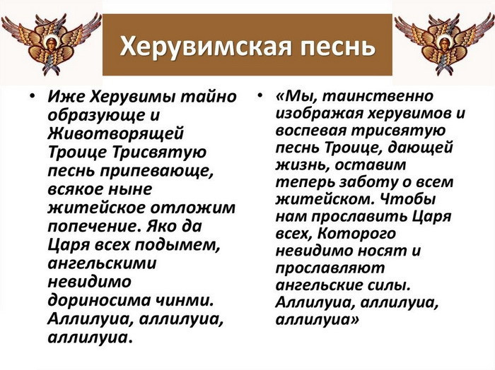 Херувимская песнь и ее перевод на русский язык