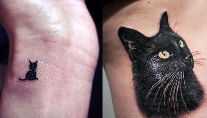 Черная кошка татуировки