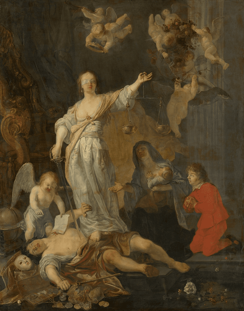 Габриэль Мацю Триумф справедливости, 1655-1660 Местонахождение: Королевская галерея Маурицхёйс, Гаага, Нидерланды